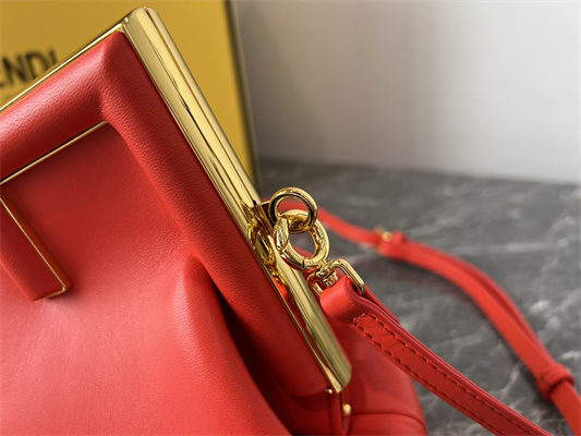 Fen.di FIRST SMALL Red Leather Bag