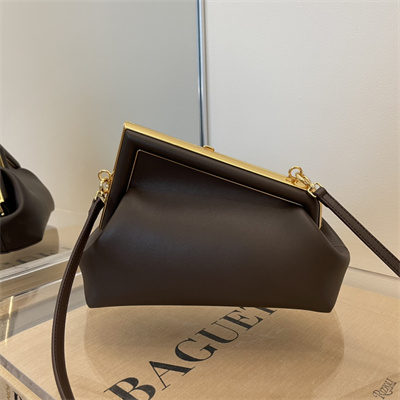 Fen.di FIRST SMALL Coffee Leather Bag