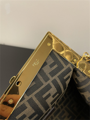 Fen.di FIRST SMALL Dk Green Leather Bag