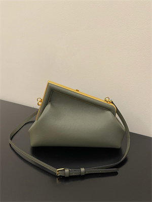 Fen.di FIRST SMALL Dk Green Leather Bag