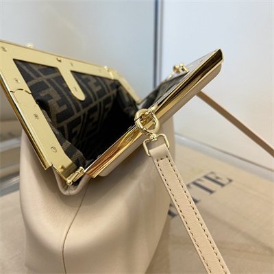 Fen.di FIRST SMALL Nude Leather Bag