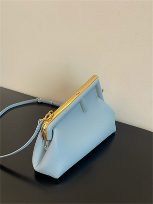 Fen.di FIRST SMALL Blue Leather Bag