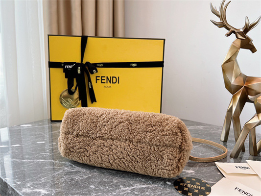 Fen.di FIRST SMALL Beige Sheepskin Bag