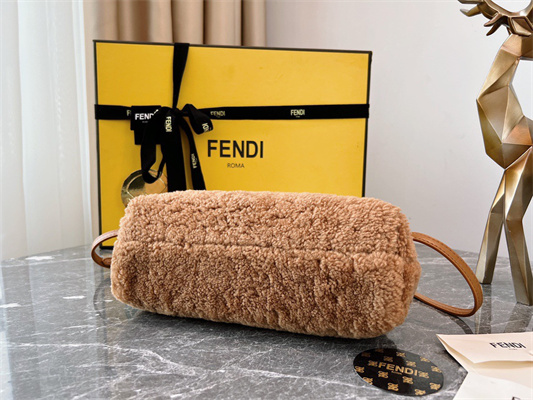Fen.di FIRST SMALL Brown Sheepskin Bag