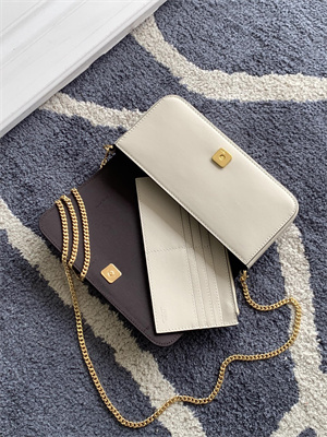 Fen.digraphy Chain Wallet White Leather