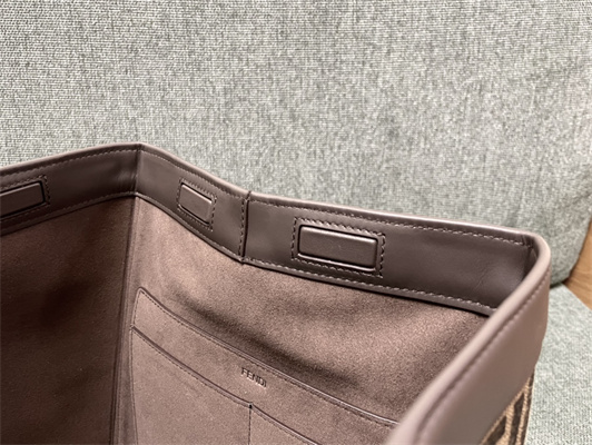 Fen.di ORIGAMI Medium Brown FF Jacquard Fabric Bag That Can be Transformed