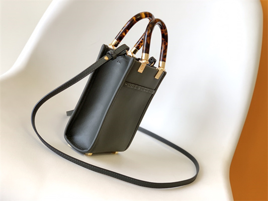 Fen.di MINI SUNSHINE SHOPPER Dk Grey Leather and Elaphe