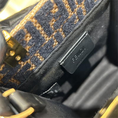 Fen.di MINI SUNSHINE SHOPPER Natural Straw Bag With Black FF Embroidery