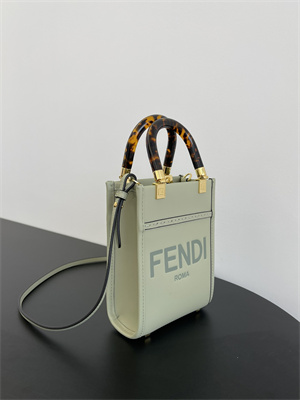 Fen.di MINI SUNSHINE SHOPPER Pale Green Leather