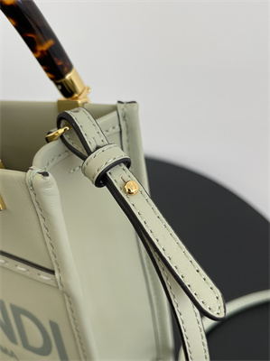 Fen.di MINI SUNSHINE SHOPPER Pale Green Leather