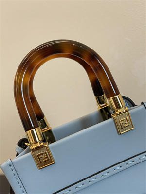 Fen.di MINI SUNSHINE SHOPPER Blue Leather