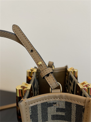 Fen.di MINI SUNSHINE SHOPPER Brown FF Jacquard Fabric