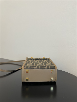 Fen.di MINI SUNSHINE SHOPPER Brown FF Jacquard Fabric