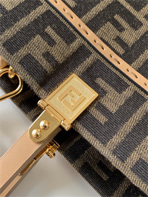 Fen.di SUNSHINE Large Brown FF Jacquard Fabric Shopper