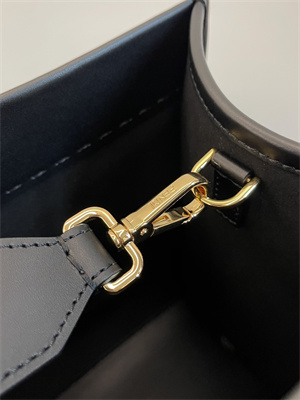 Fen.di FENDACE SUNSHINE Medium Golden Print Black Leather Shopper