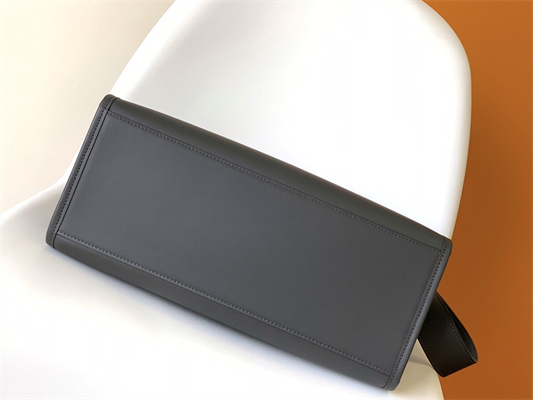 Fen.di SUNSHINE Medium Dark Grey Leather and Elaphe Shopper