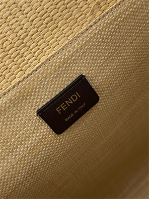 Fen.di SUNSHINE Medium Natural Straw Shopper