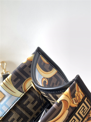 Fen.di FENDACE SUNSHINE Medium Multicolor Printed Leather Shopper