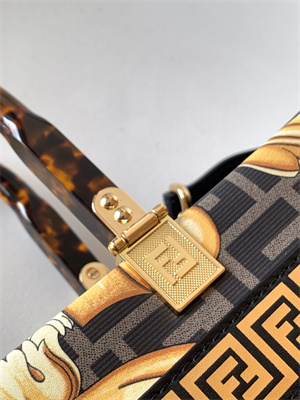 Fen.di FENDACE SUNSHINE Medium Multicolor Printed Leather Shopper