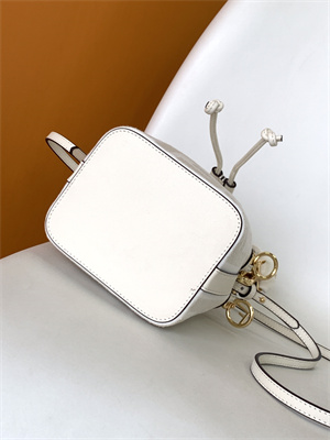 Fen.di MON TRESOR White Canvas FF Mini Bag