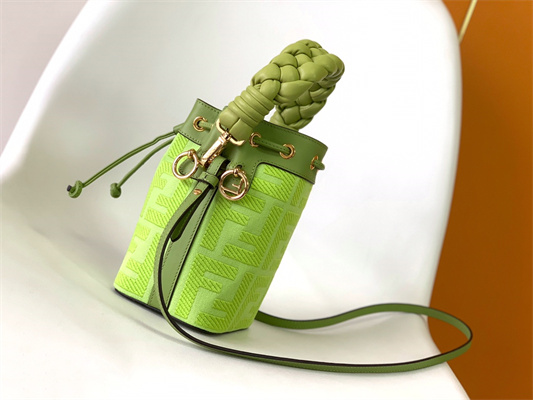 Fen.di MON TRESOR Green Canvas FF Mini Bag