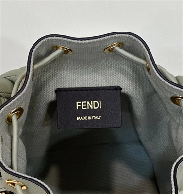 Fen.di MON TRESOR Light Green Canvas FF Mini Bag