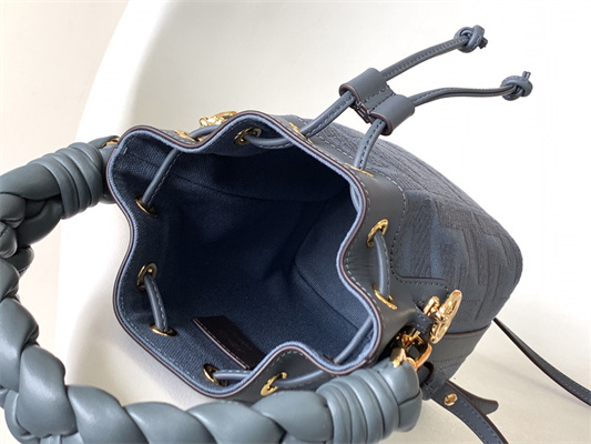 Fen.di MON TRESOR Blue Canvas FF Mini Bag