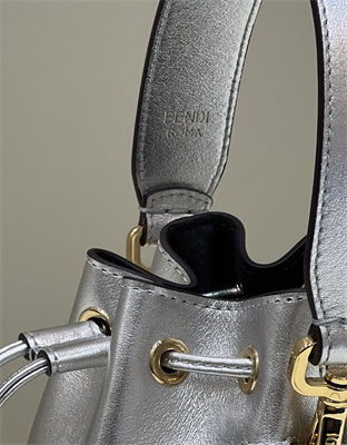 Fen.di MON TRESOR Silver Leather Mini Bag