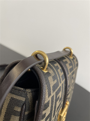 Fen.di C’mon Mini Brown FF Jacquard Fabric Bag