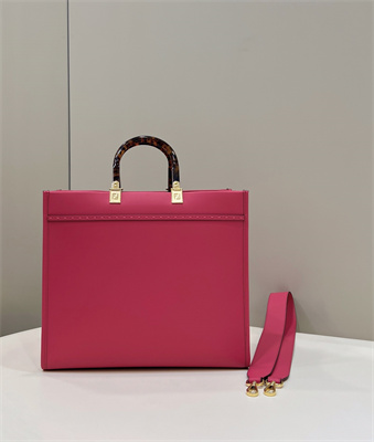 Fen.di SUNSHINE Medium Fuchsia Leather Shopper