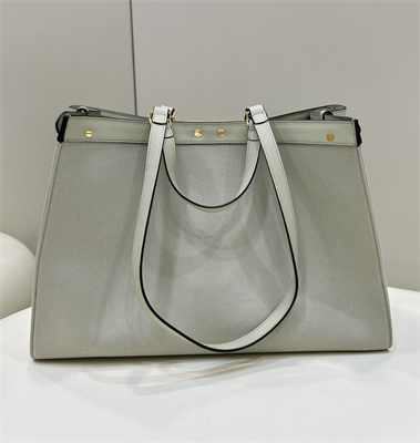 Fen.di Peekaboo X-Tote FF Canvas Lt Green Color