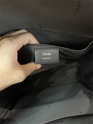 Fen.di Chiodo Diagonal Grey FF Canvas Backpack