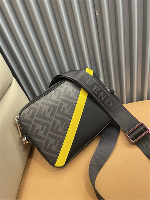 Fen.di DIAGONAL CAMERA CASE Grey Multicolor Leather Bag