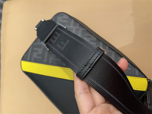 Fen.di DIAGONAL CAMERA CASE Grey Multicolor Leather Bag