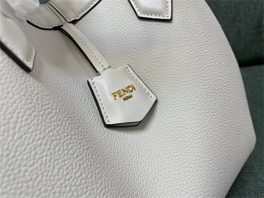 Fen.di ORIGAMI Medium White Leather Bag That Can be Transformed