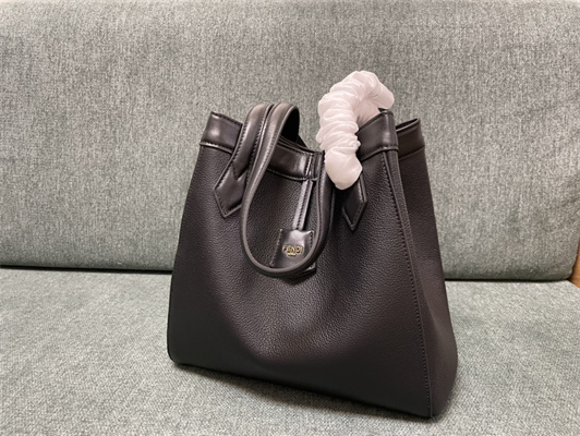 Fen.di ORIGAMI Medium Black Leather Bag That Can be Transformed