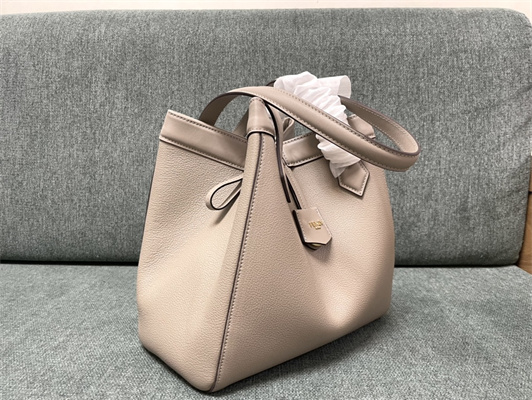 Fen.di ORIGAMI Medium Tourterelle Grey Leather Bag That Can be Transformed