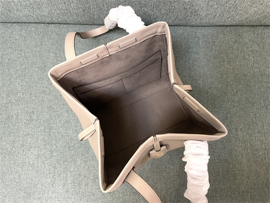 Fen.di ORIGAMI Medium Tourterelle Grey Leather Bag That Can be Transformed