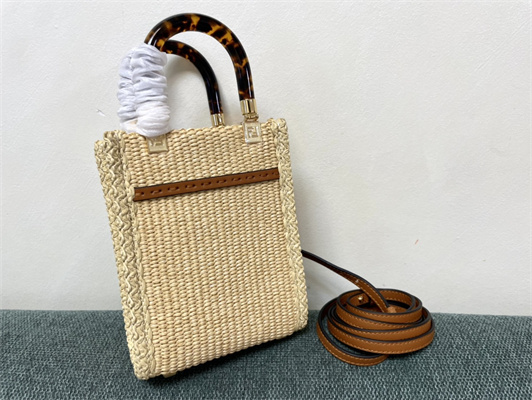 Fen.di MINI SUNSHINE SHOPPER In Natural Straw