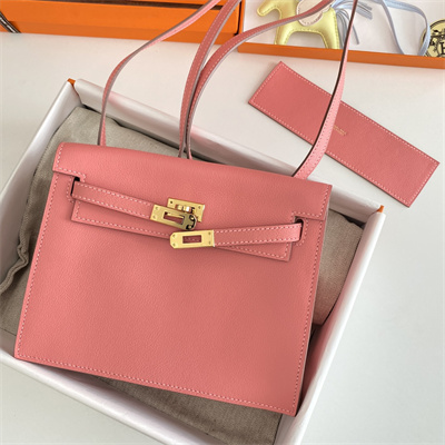 Kelly Danse Bag Evercolor Leather Gold Tone Metal In Rose Lipsur Color HS