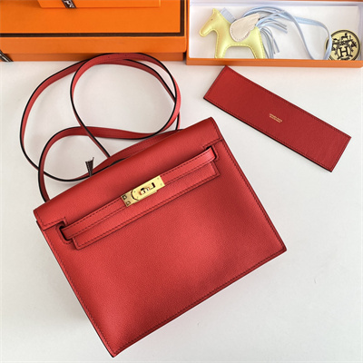 Kelly Danse Bag Evercolor Leather Gold Tone Metal In Rouge Casaque Color HS
