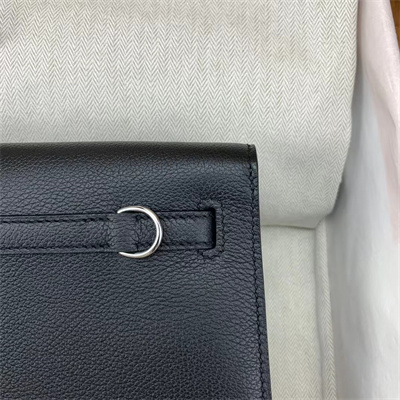 Kelly Danse Bag Evercolor Leather Silver Tone Metal In Black Color HS