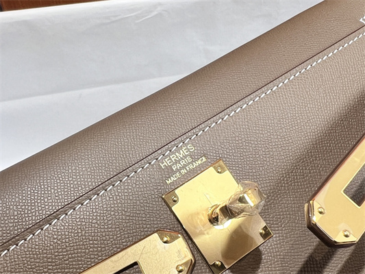 Kelly Elan Bag Madame Leather Gold Tone Metal In Trench Color HS