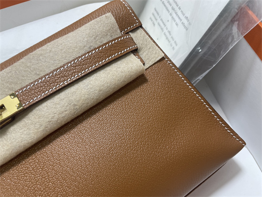 Kelly Elan Bag Goatskin Leather Gold Tone Metal In Gold Color HS