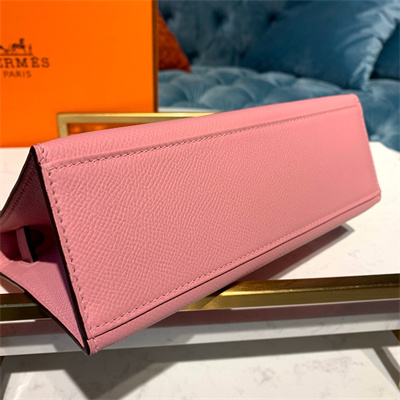 Kelly Pochette Bag Epsom Leather Gold/Silver hardware In Pink Color HS