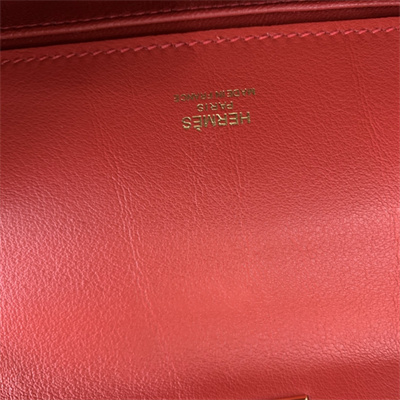 Kelly Pochette Bag Swift Leather Gold/Silver hardware In Red Color HS