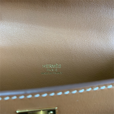 Kelly Pochette Bag Swift Leather Gold/Silver hardware In Gold Color HS