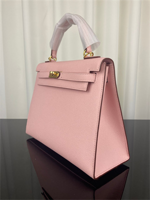 Kelly Sellier Bag Epsom Leather 25/28CM Gold/Silver Hardware In Rose Sakura Color HS