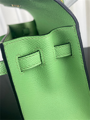 Kelly Sellier Bag Epsom Leather 25/28CM Gold/Silver Hardware In Vert Criquet Color HS