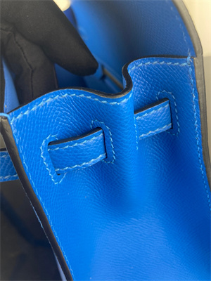 Kelly Sellier Bag Epsom Leather 25/28CM Gold/Silver Hardware In Bleu Hydra Color HS